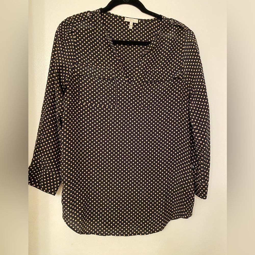 Joie silk polka dot Women's Top - Black and White